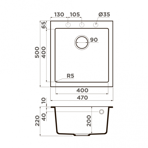 Мойки Omoikiri BOSEN 47A-WH