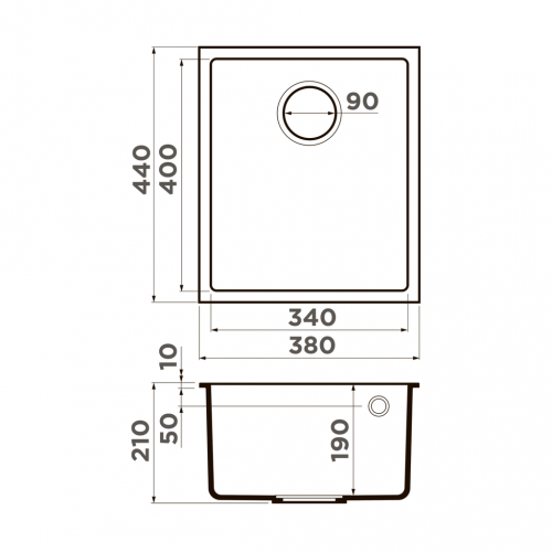 Мойки Omoikiri BOSEN 38-U-WH