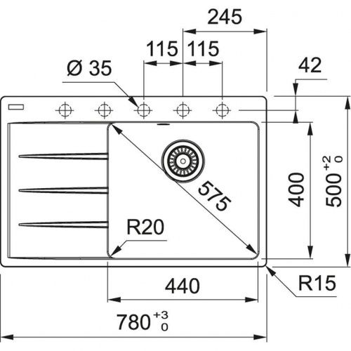 Franke CNG 611/211-78 TL чаша слева черный матовый 114.0639.726_1