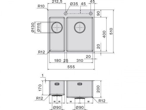 Мойки Falmec GARDA 18+31 (SGA1831F.00#SSF)