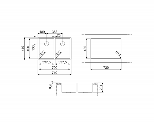 Мойки Smeg VR12S3434