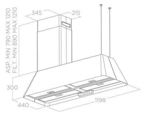 Вытяжки ELICA IKONA MAXXI PURE BL MAT/F/120