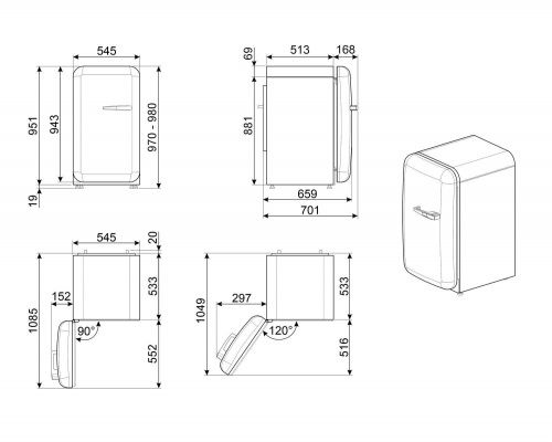 Холодильники Smeg FAB10LCR6