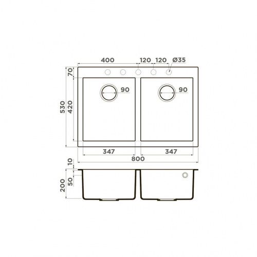 Мойки Omoikiri BOSEN 80-2-DC