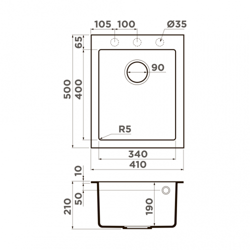 Мойки Omoikiri BOSEN 41A-WH